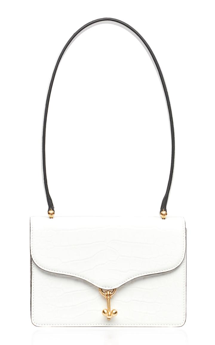 Edie Parker Ballbuster Bag In Croc Embossed Patent