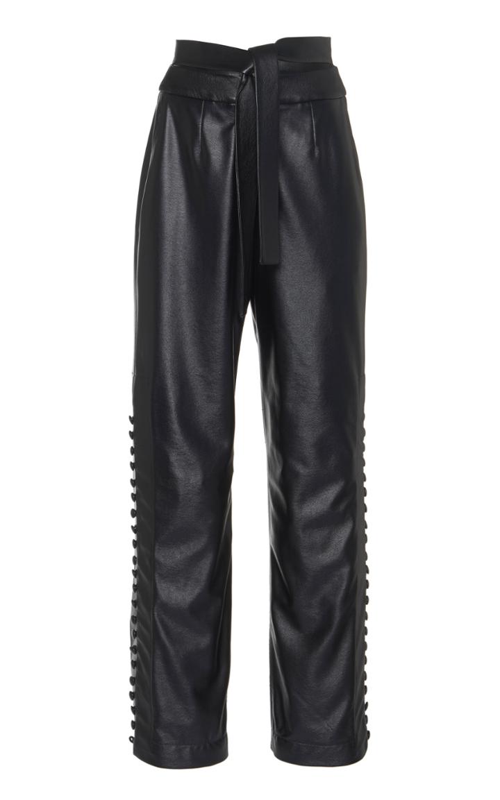 Moda Operandi Matriel Button-detailed Faux Leather Pants