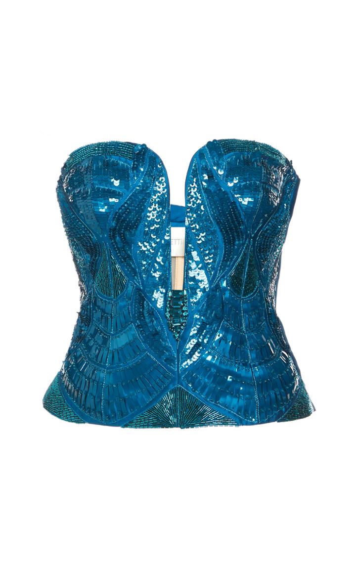 Moda Operandi Alberta Ferretti Embellished Mikado Top