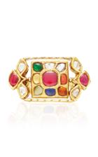 Sanjay Kasliwal Navratna 22k Gold And Gemstone Swivel Ring