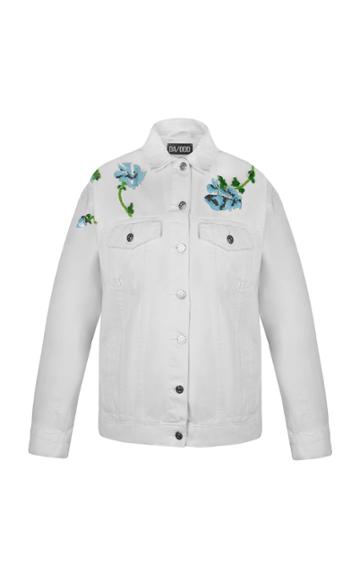 Dalood Floral Embroidered Denim Jacket