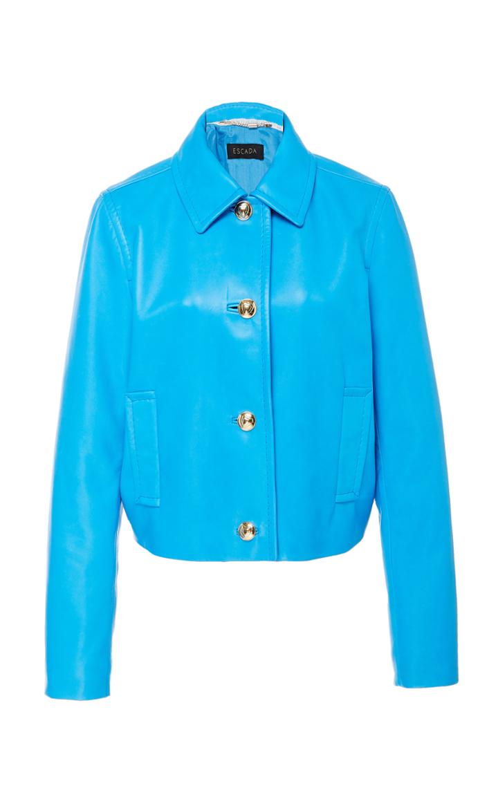Escada Lubo Leather Bomber Jacket