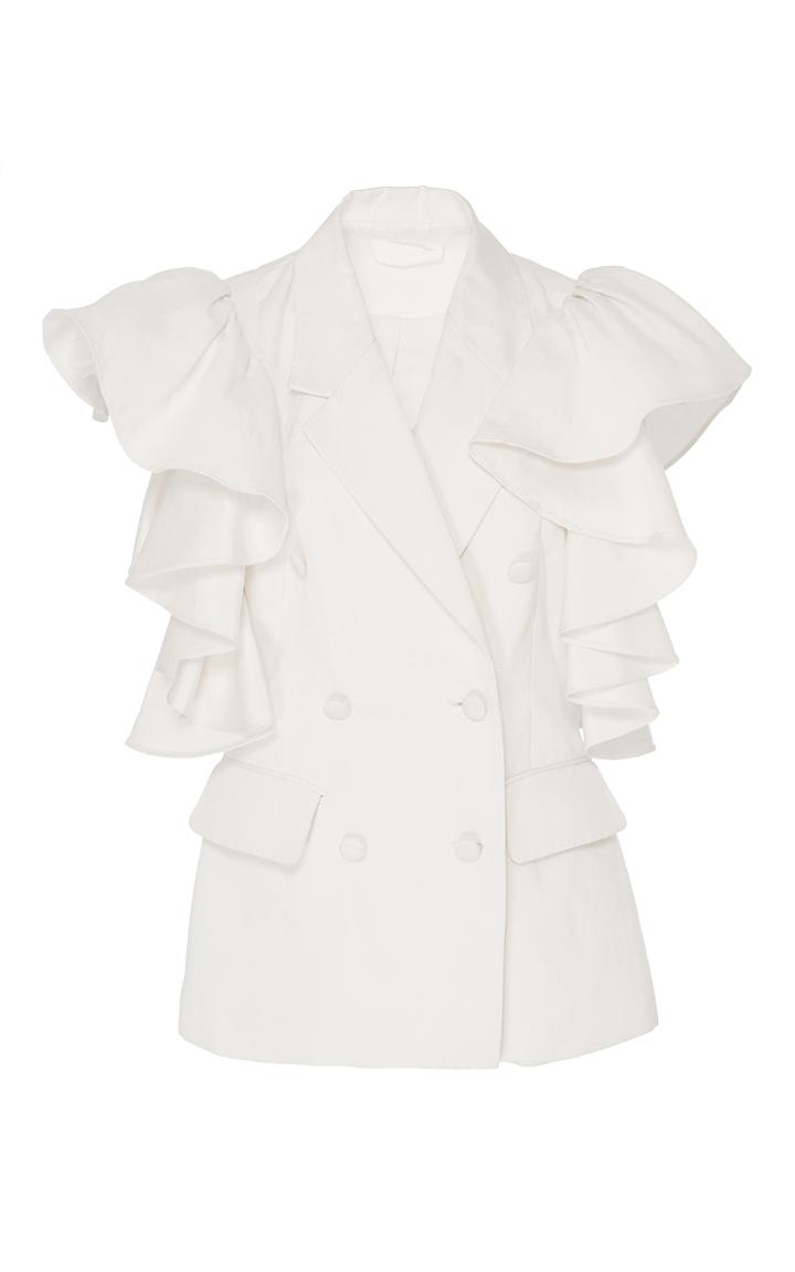 Co Ruffled Sleeveless Jacket