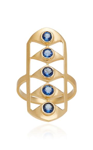 Doryn Wallach Blue Sapphire Gladiator Ring