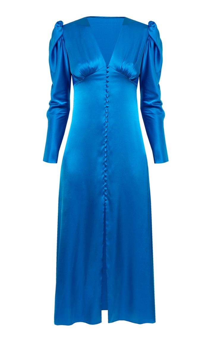 Anna October Friday Afternoon Button-detailed Silk-satin Maxi Dress