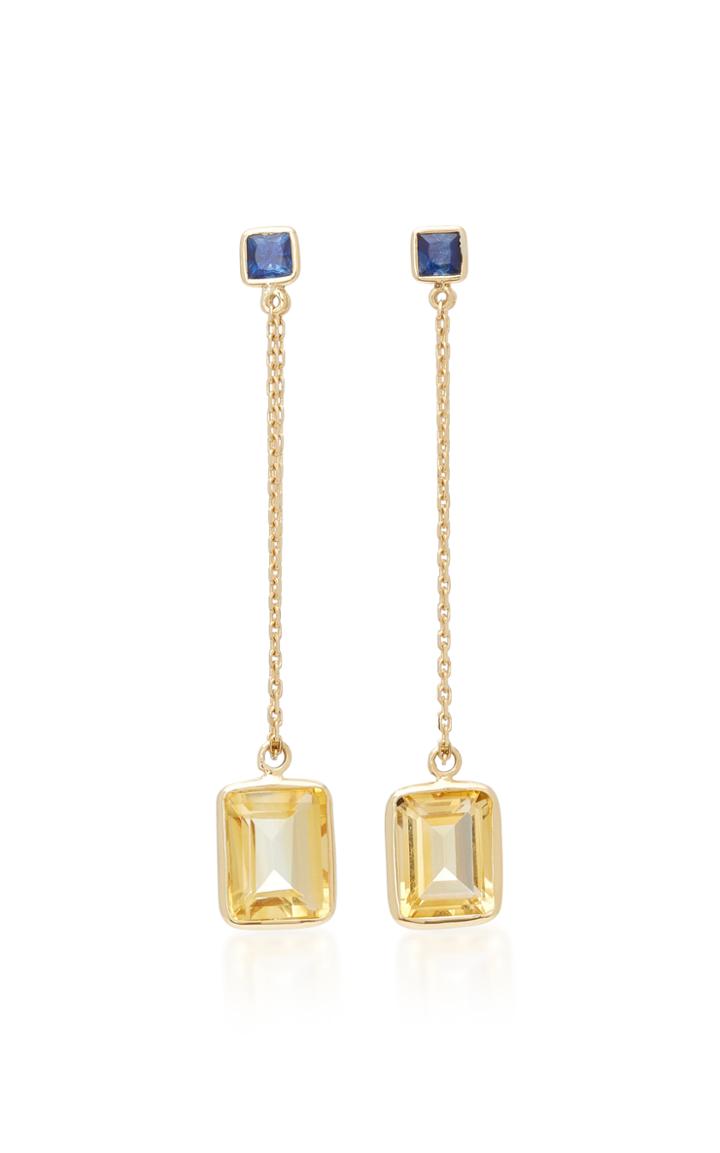 Yi 18k Gold Sapphire And Citrine Earrings