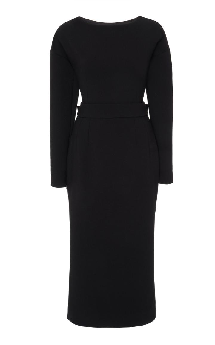 Dolce & Gabbana Bow-detailed Wool-blend Crepe Midi Dress