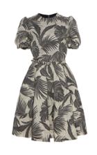 J. Mendel Palm Leaf-patterned Jacquard Silk Mini Dress