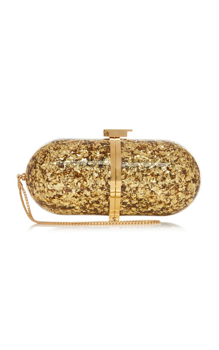 Moda Operandi Marzook Pill Gold Leaf And Brass Clutch