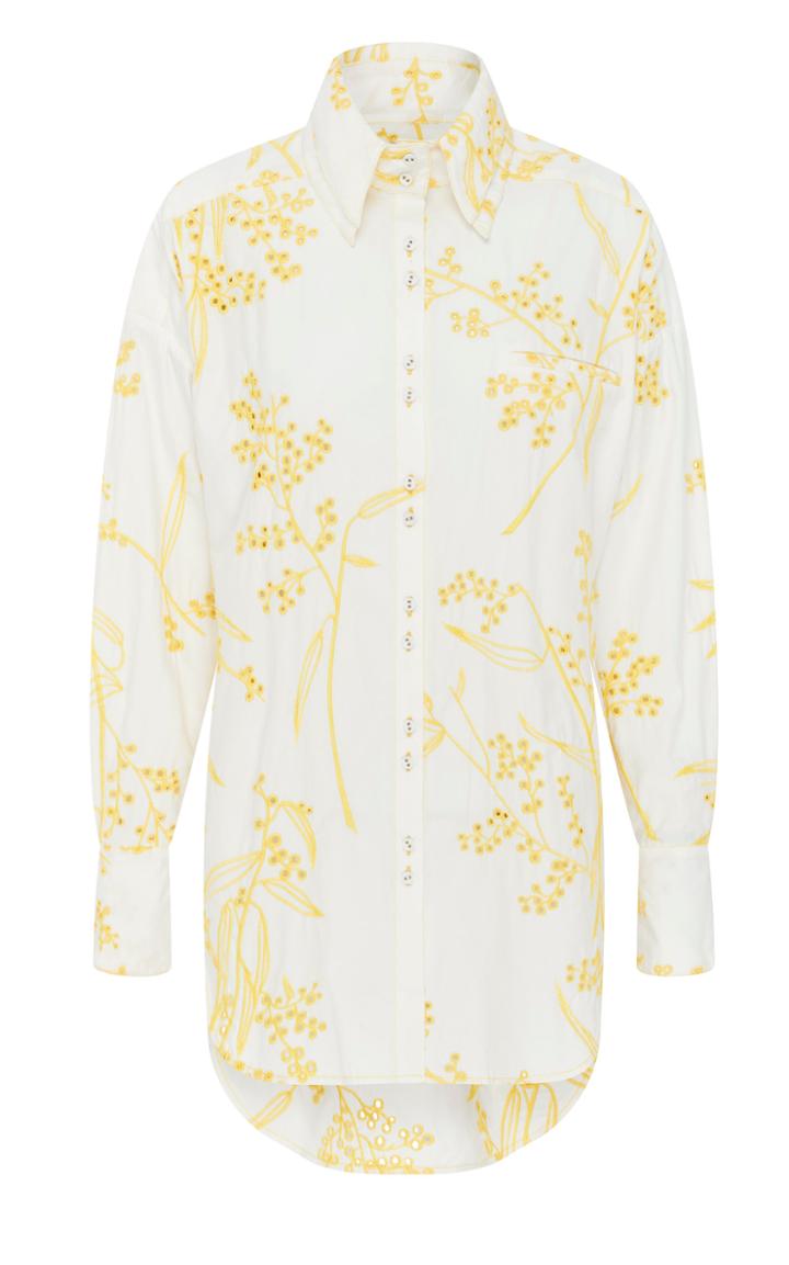 Aje Mimosa Cotton Button-down Shirt