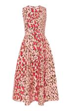 Carolina Herrera Leopard-print Cotton-blend Midi Dress