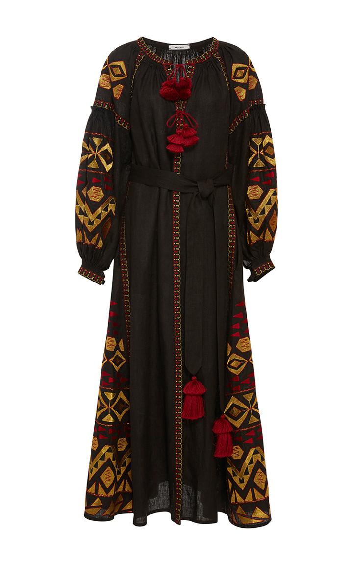 March11 Black Kilim Maxi Dress