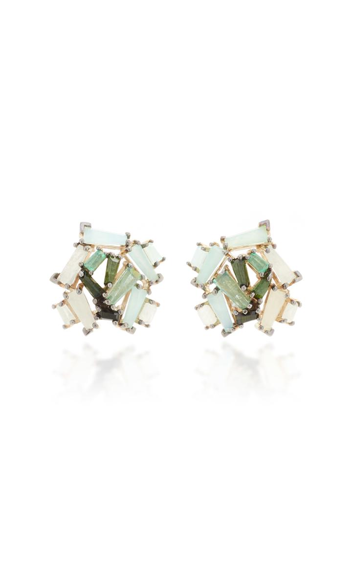 Nak Armstrong Petite Rose Emerald Studs