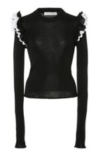 Philosophy Di Lorenzo Serafini Contrast Ruffled Shoulder Wool Pullover