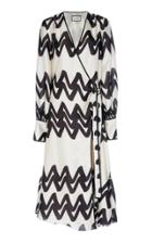 Alexis Maleko Abstract-printed Satin Wrap Dress