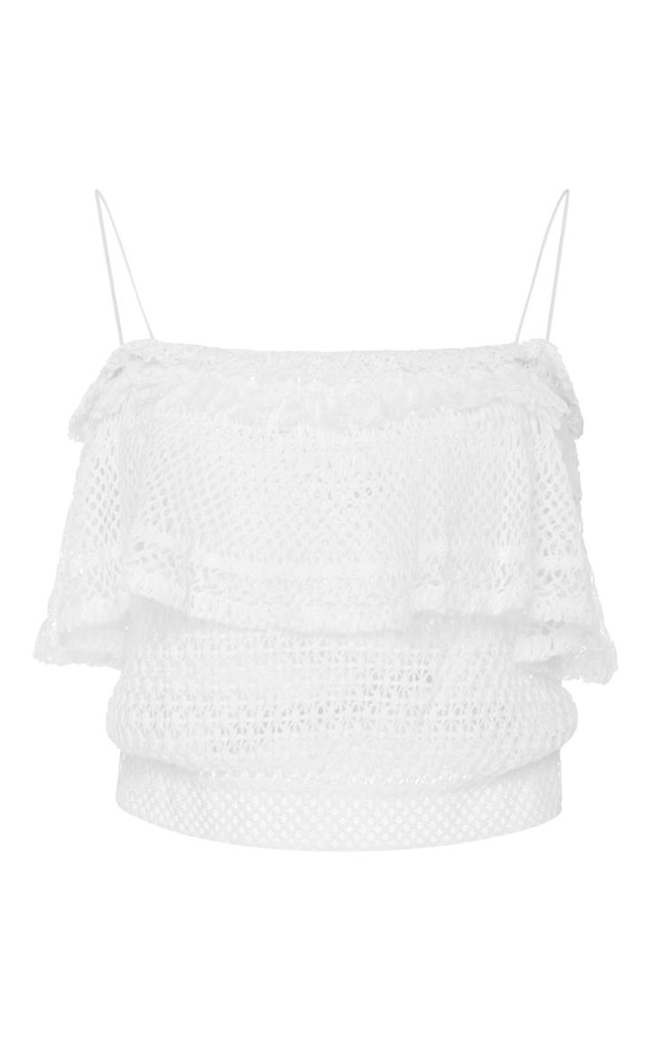 Jonathan Simkhai Cropped Open-knit Cotton-blend Top