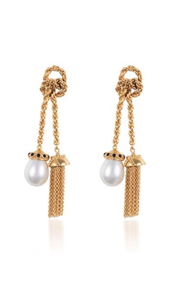 Valre Gold-plated, Pearl And Onyx Earrings