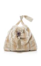 Marei 1998 Frangipani Jeweled Eco Fur Handbag