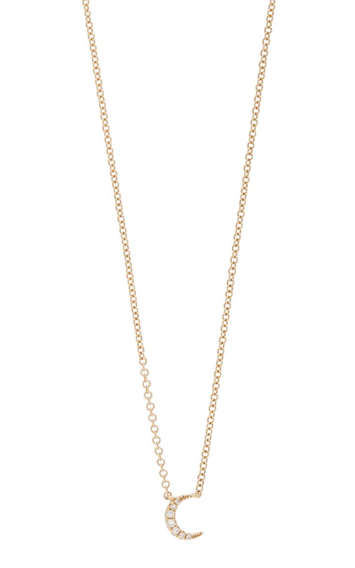 Ef Collection 14k Diamond Moon Choker Necklace