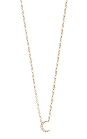 Ef Collection 14k Diamond Moon Choker Necklace