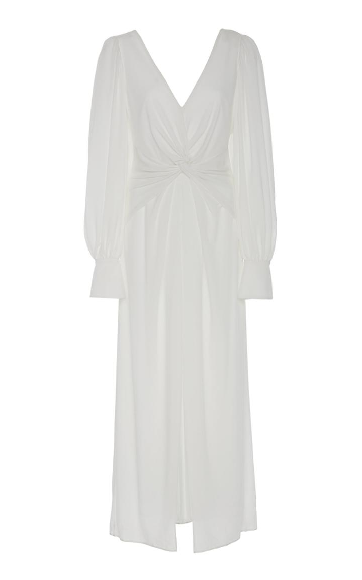 Self Portrait Pleated Jersey Midi Dress