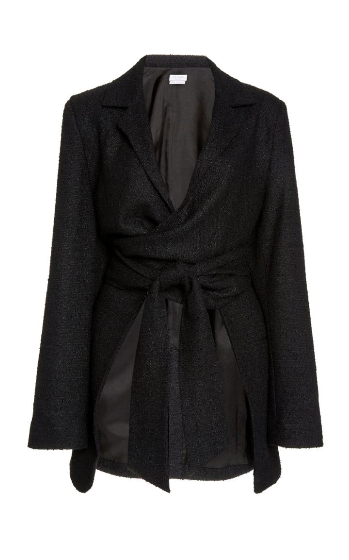 Moda Operandi Deveaux Cate Wrap-effect Wool-blend Jacket