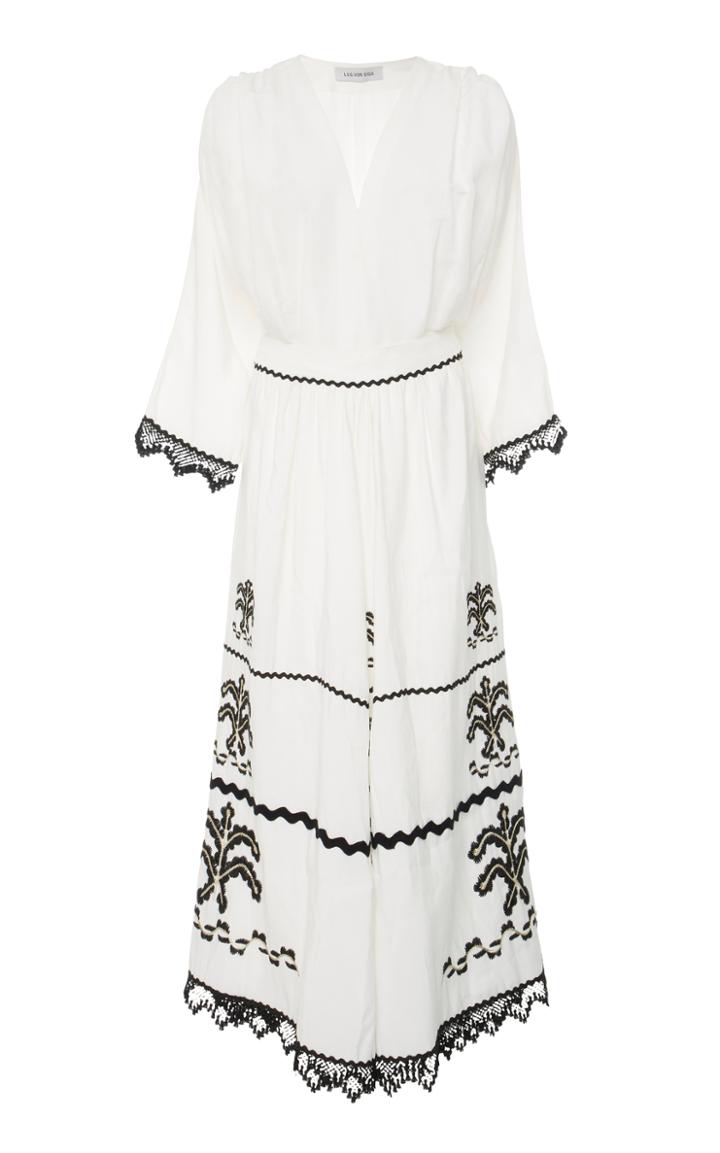Lug Von Siga Embroidered Midi Lace Dress