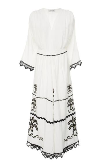 Lug Von Siga Embroidered Midi Lace Dress