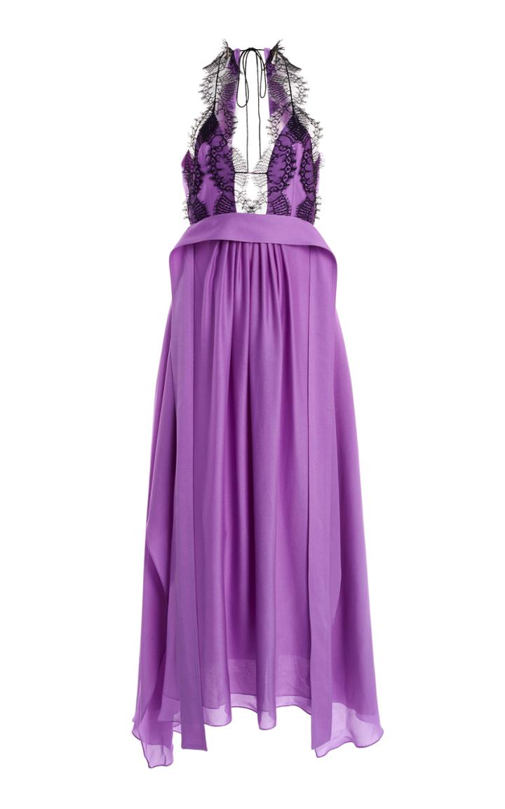 Moda Operandi Victoria Beckham Woven Silk Jersey Lace Cami Dress