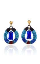 Montageart Beaded Blue Murano Glass Earrings