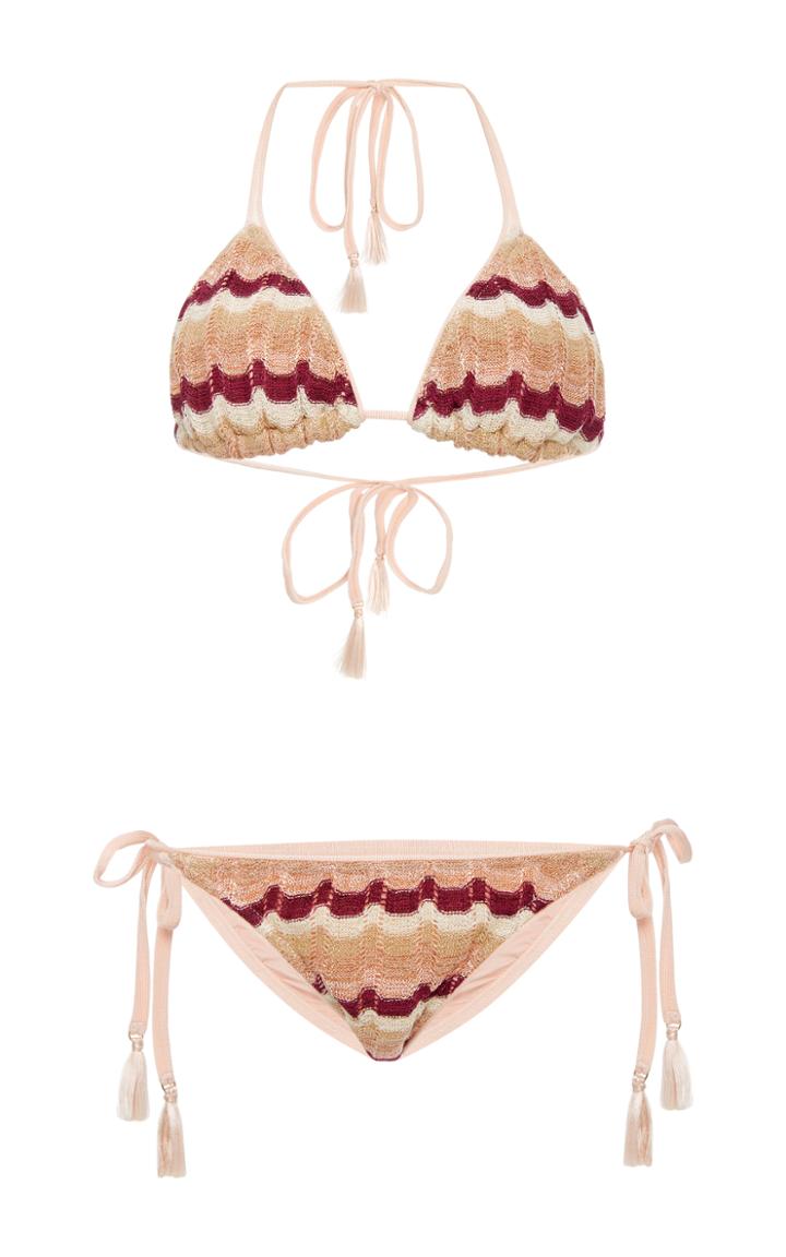 Suboo Ombre Knit String Bikini Set