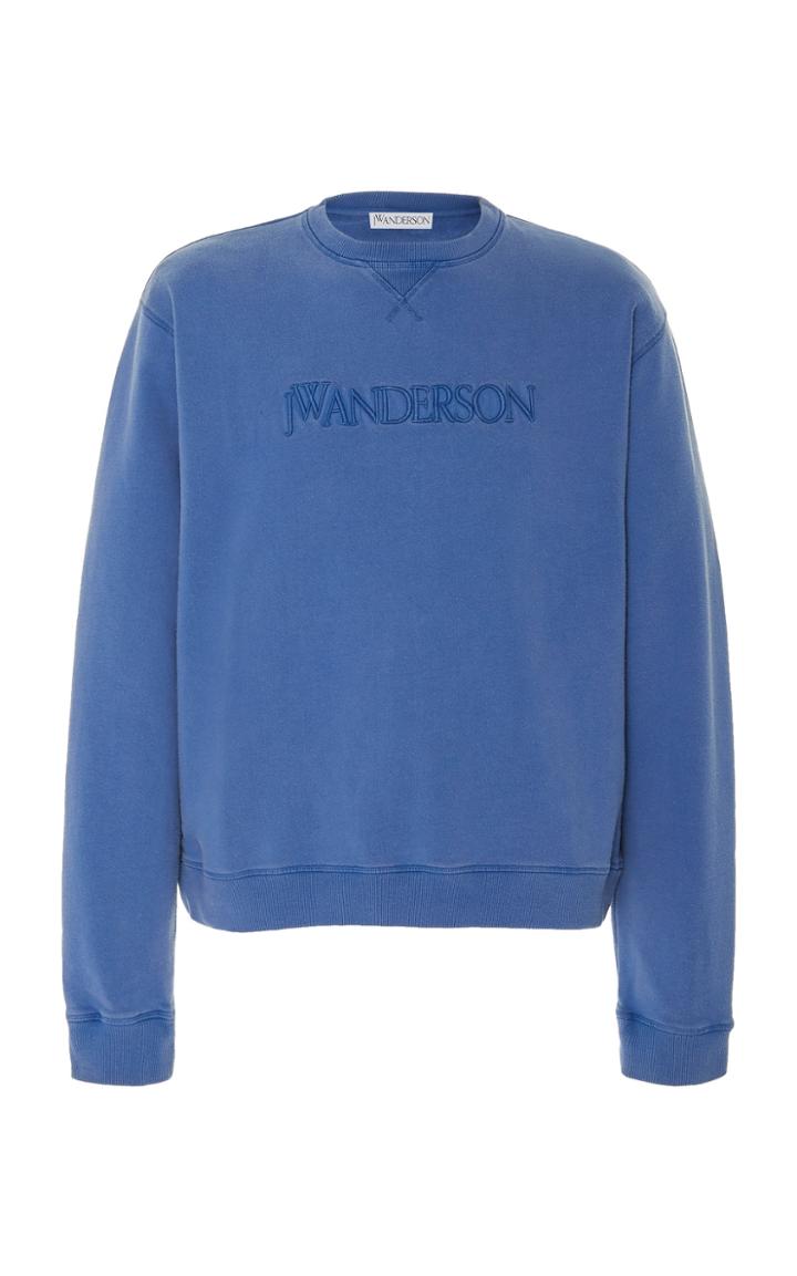 Jw Anderson Logo-embroidered Cotton-jersey Sweatshirt