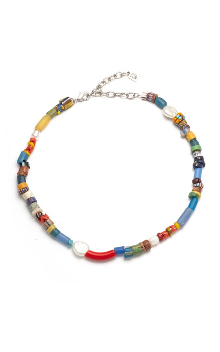 Dannijo Xena Silver-tone, Freshwater Pearl And Bead Necklace