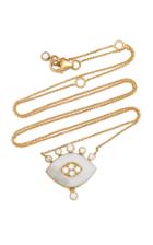Moda Operandi Nayla Arida 18k Gold & White Enamel Eye Necklace