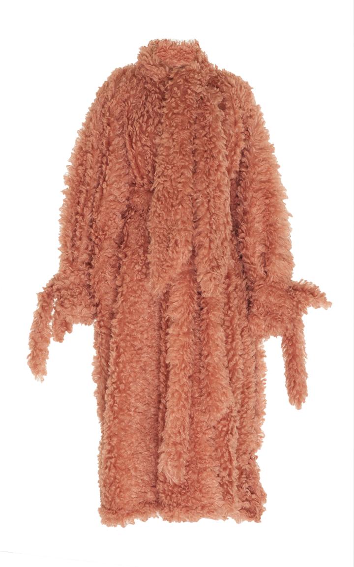 Roland Mouret Dorchester Faux Fur Tie Neck Coat