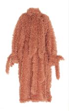 Roland Mouret Dorchester Faux Fur Tie Neck Coat