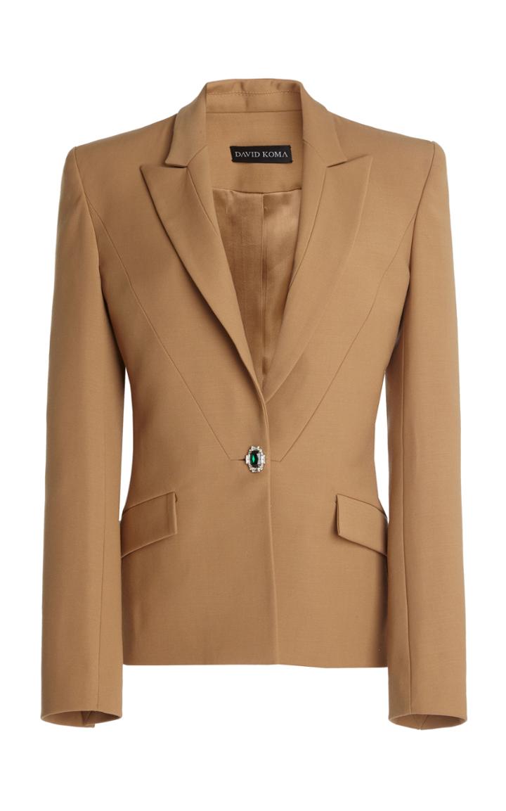 Moda Operandi David Koma Crystal-embellished Wool Blazer