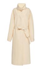 The Row Panae Belted Silk And Cotton-blend Coat