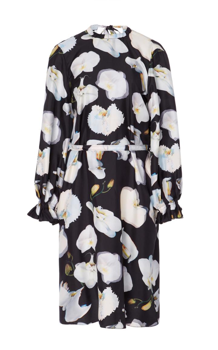 Jonathan Cohen Abstract Orchid Twisted Dress