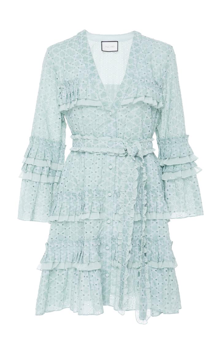 Alexis Audrea Ruffled Eyelet Cotton Mini Dress