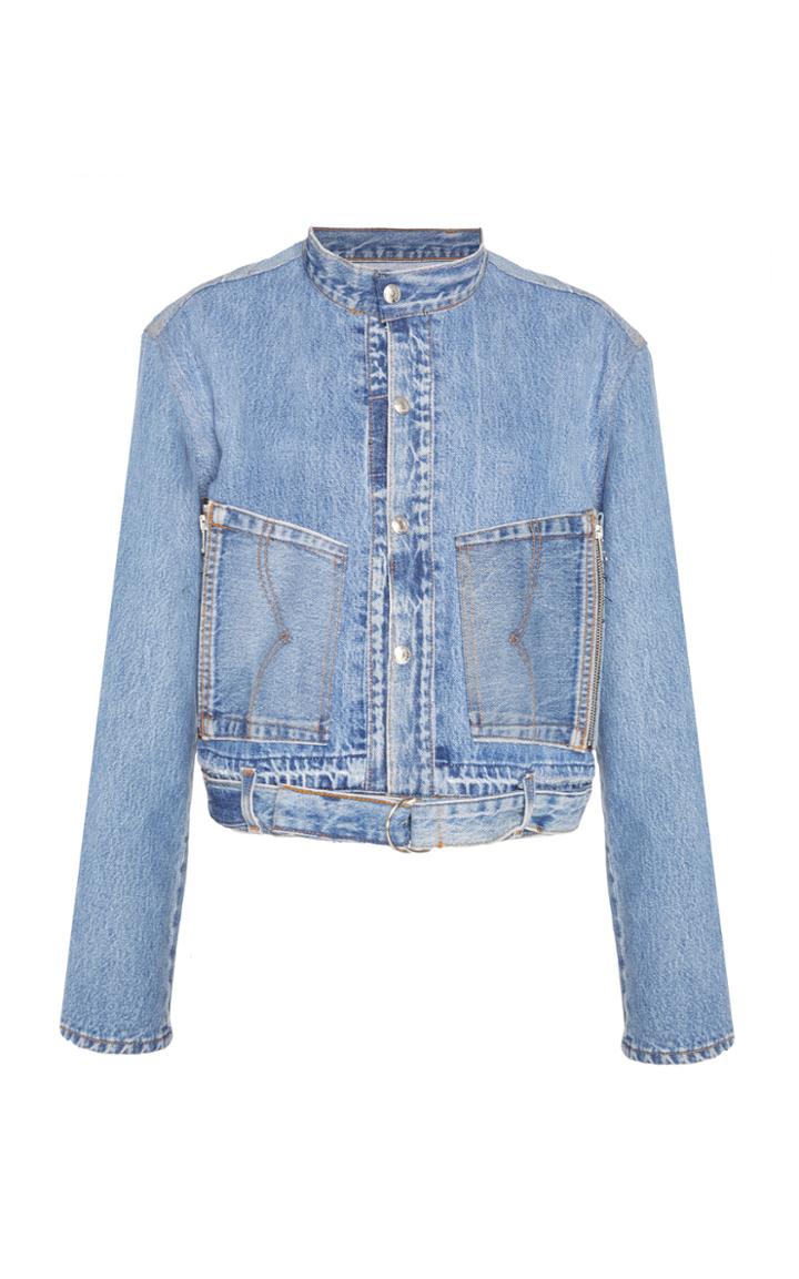Re/done Upside Down Denim Bomber Jacket