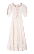 Rixo Skylar Embroidered Broderie Anglaise Cotton Midi Dress