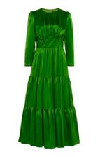 Moda Operandi Andrew Gn Tiered Silk Midi Dress