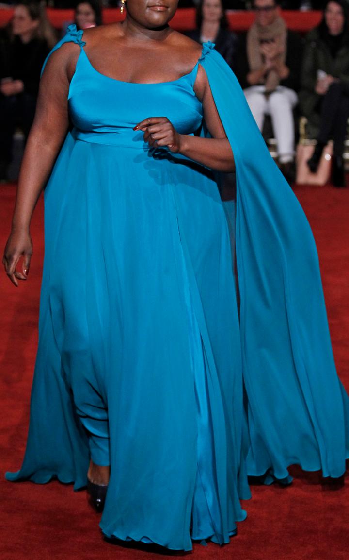 Christian Siriano Cape Sleeve Gown