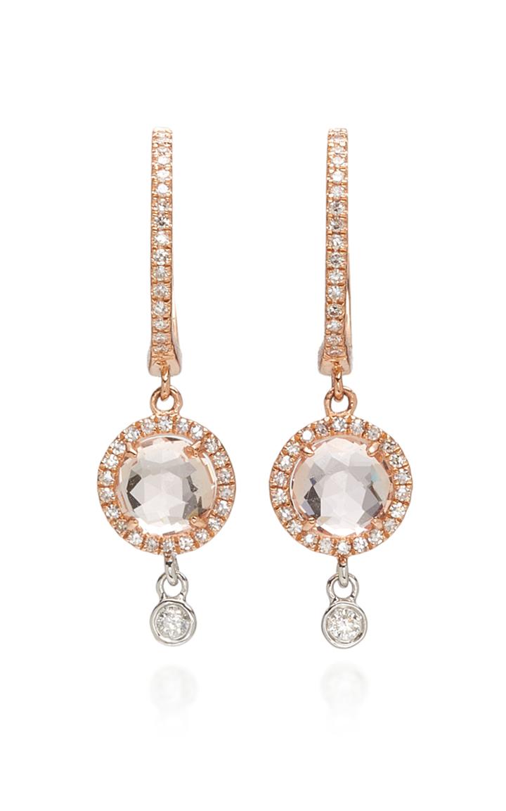 Meira T 14k Rose Gold Diamond And Morganite Earrings