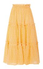 Lisa Marie Fernandez Ruffled Broderie-anglaise Maxi Skirt