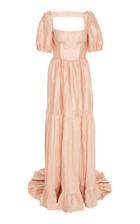 Markarian Open-back Gathered Silk-taffeta Gown