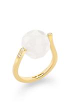 Yael Sonia Twist Small 18k Gold, Diamond And Quartz Ring