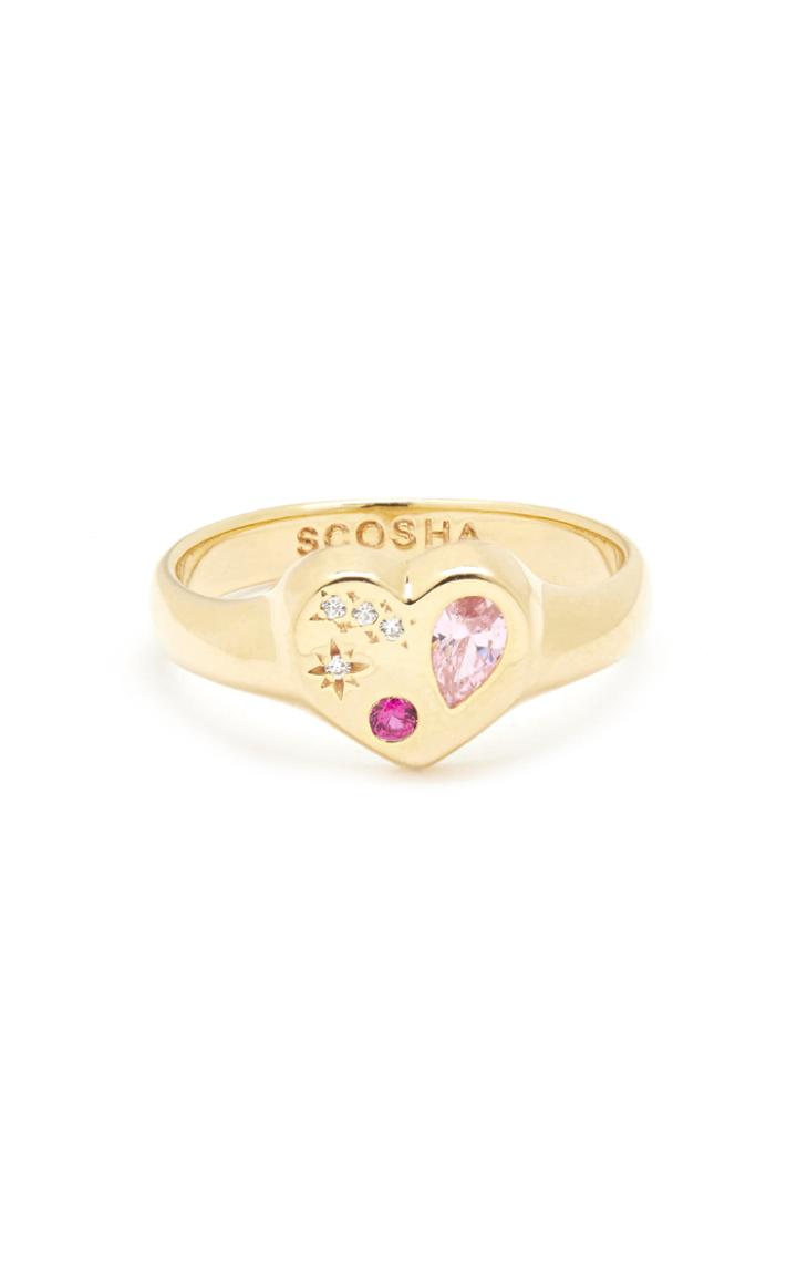 Moda Operandi Scosha Gold-vermeil Night Market Heart Ring