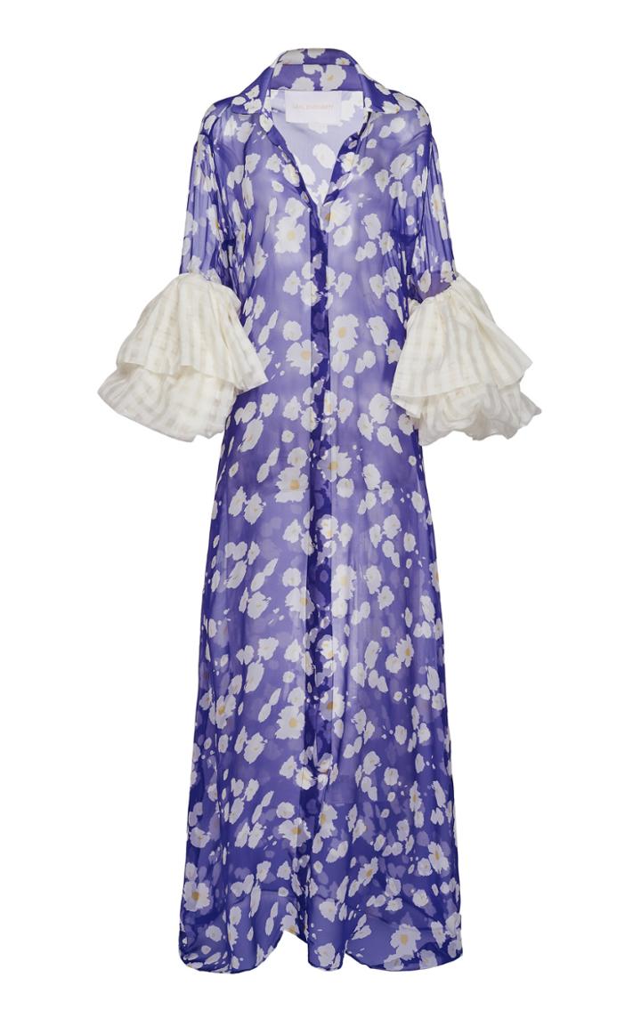 Leal Daccarett Margareta Patterned Silk-chiffon Caftan